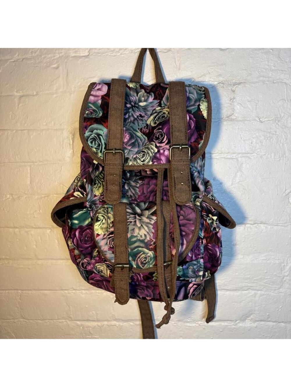 Mossimo purple floral backpack